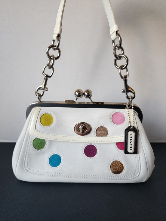 Coach Handbags - Coach RARE Vintage Special Edition Polka Dot Framed Kisslock Mini Bag, EUC, 2005